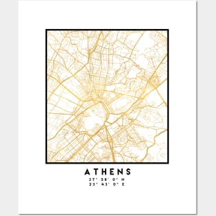 ATHENS GREECE CITY STREET MAP ART Posters and Art